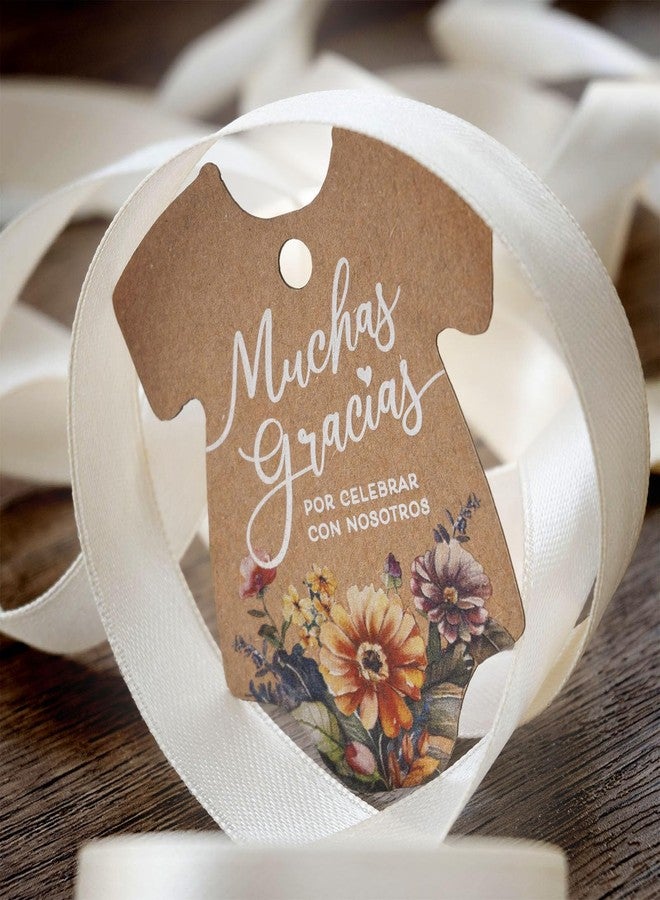 Summer-Ray.com Summer-Ray 50pcs Baby Onesie Baby Shower Favor Thank You Tags Muchas Gracias Tags (Brown Kraft) - Image 1